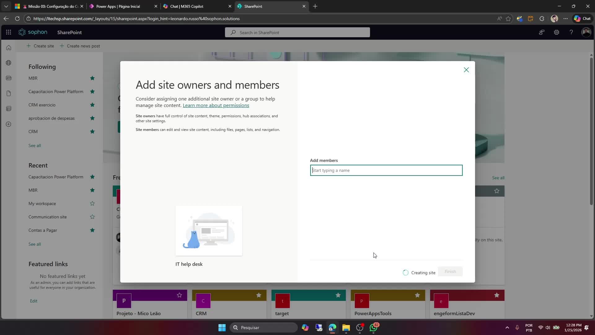 Criando um site de Suporte de TI