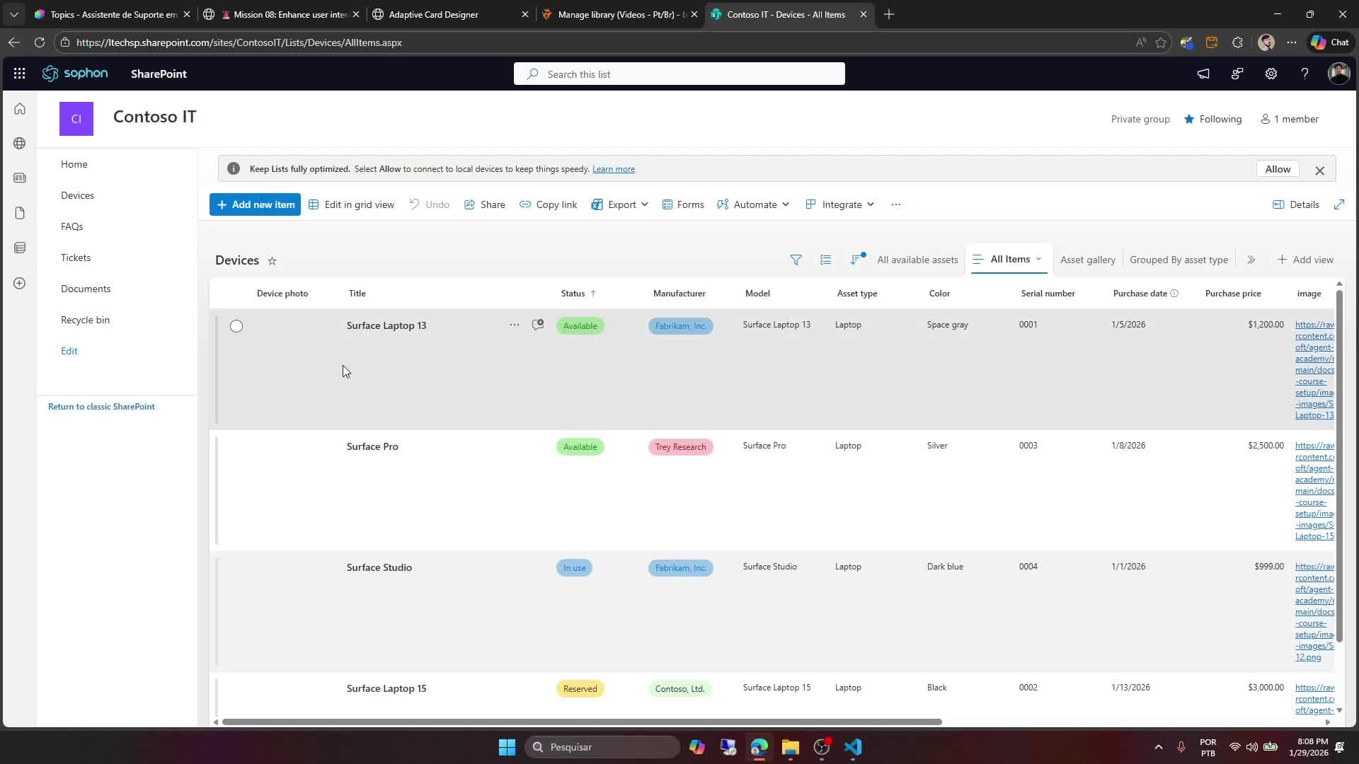 Criando uma lista dinâmica no card