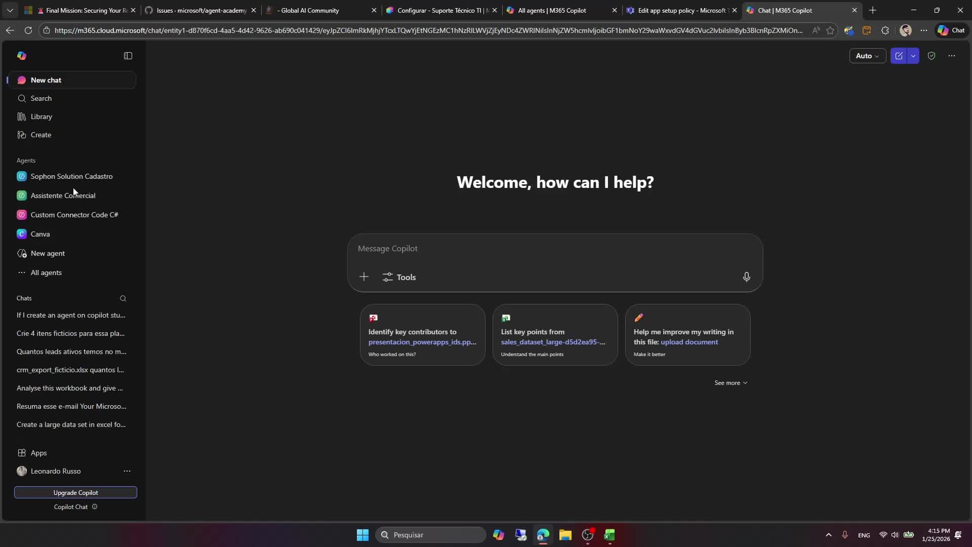 Compartilhando o agente