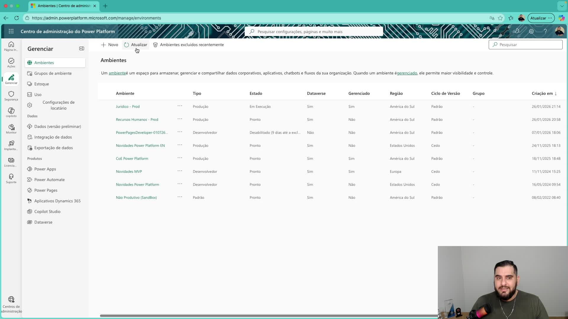 Convertendo um Ambiente
