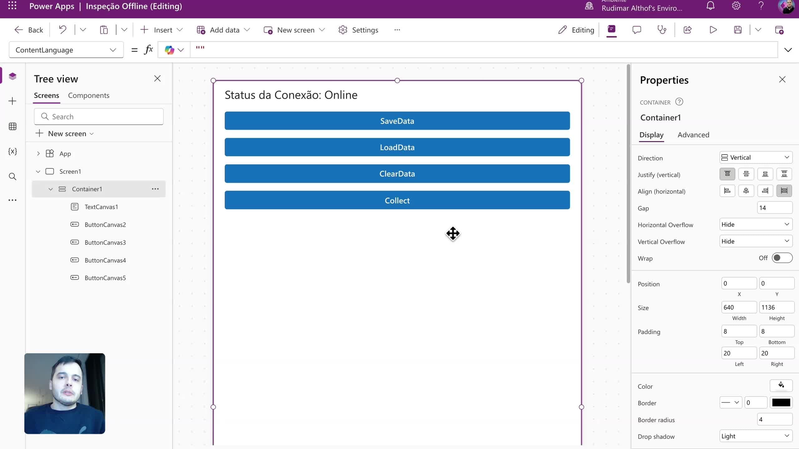 Conexão, coleções e funções LoadData, SaveData e ClearData