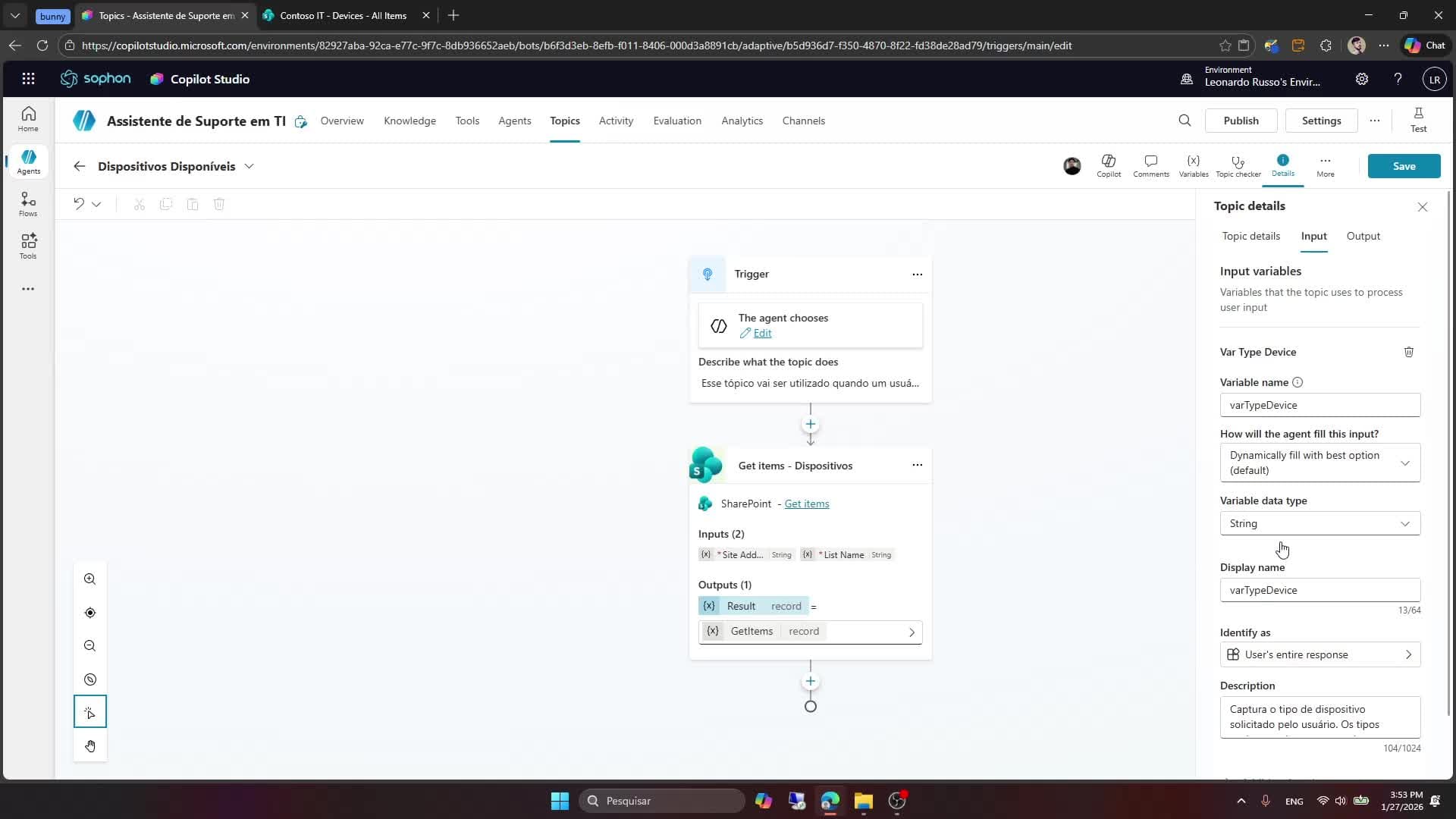 Tópico: criando um node Get Items (SharePoint)