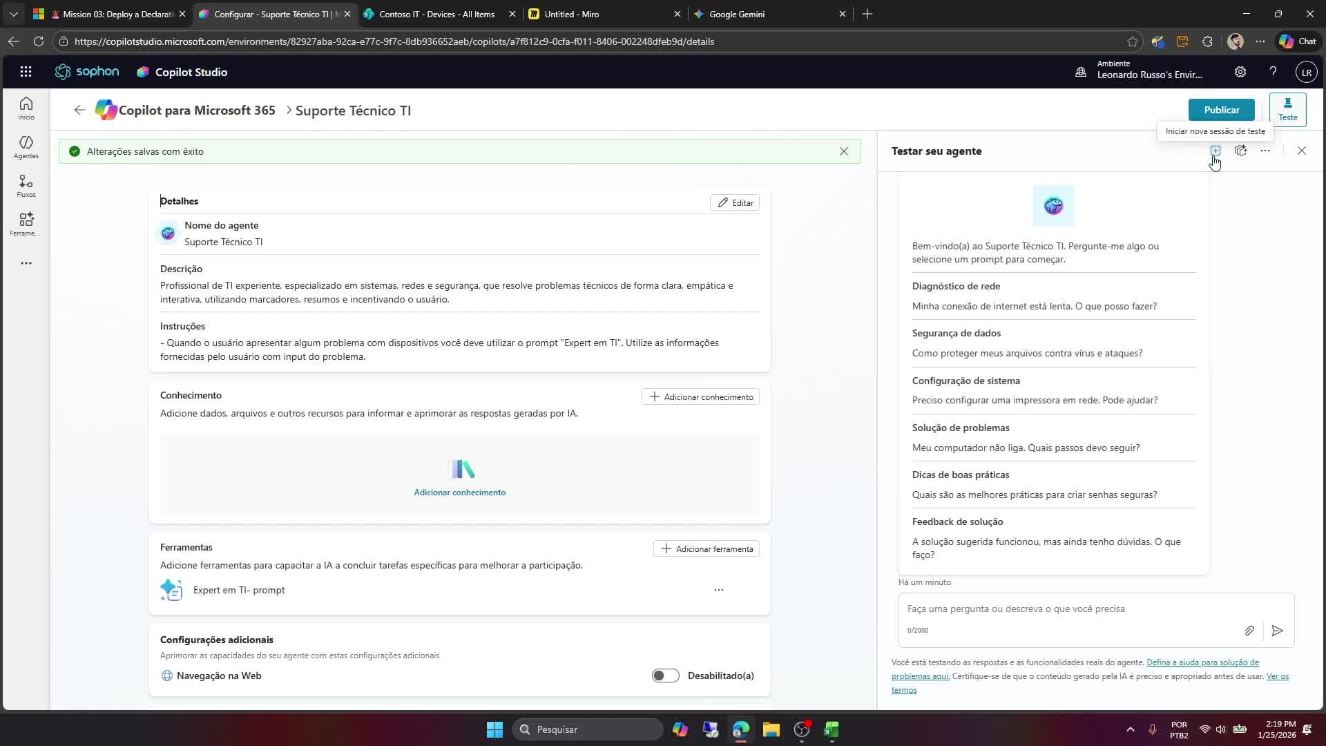 Como chamar o prompt criado (tools)